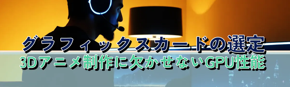 グラフィックスカードの選定 3Dアニメ制作に欠かせないGPU性能