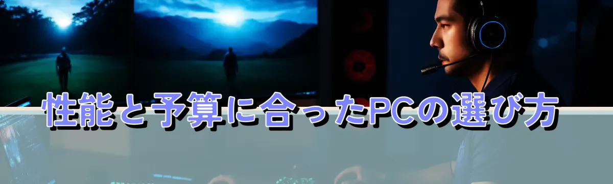 性能と予算に合ったPCの選び方