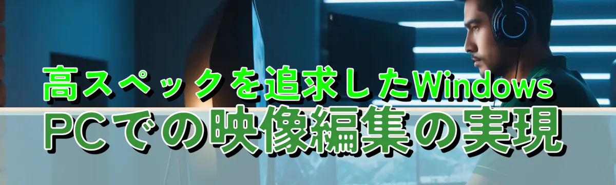 高スペックを追求したWindows&nbsp;PCでの映像編集の実現