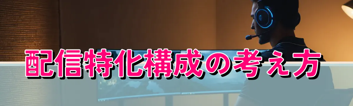 配信特化構成の考え方