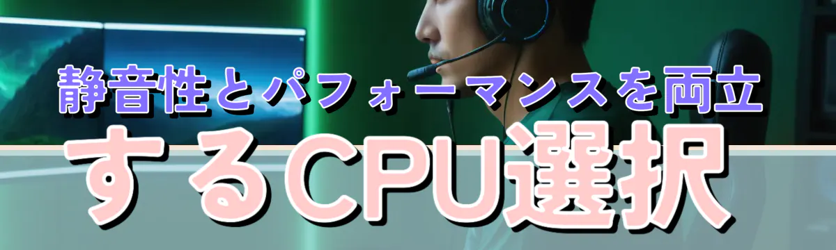 静音性とパフォーマンスを両立するCPU選択