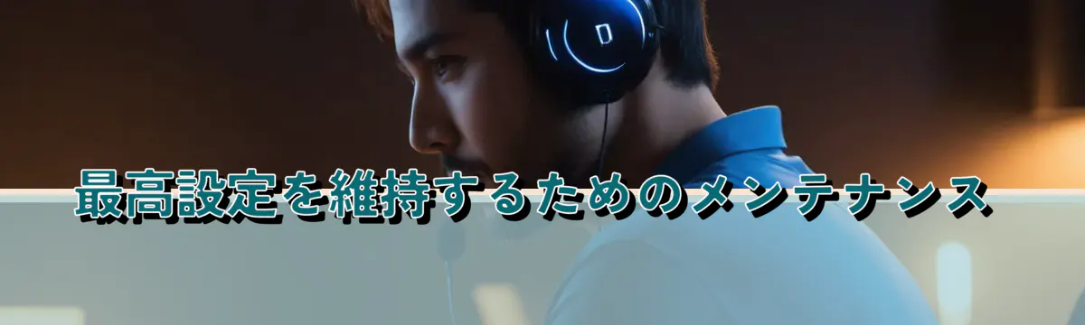 最高設定を維持するためのメンテナンス
