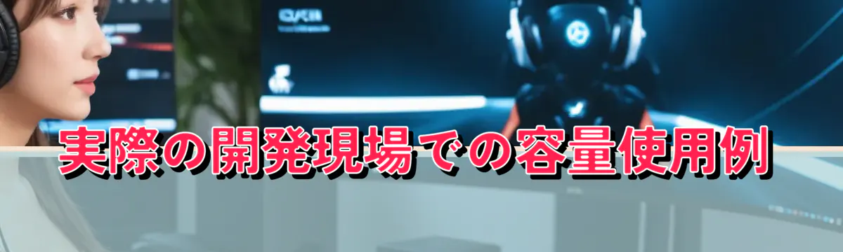 実際の開発現場での容量使用例