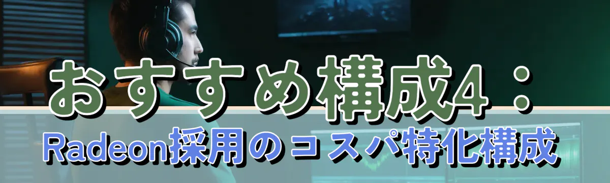 おすすめ構成4：Radeon採用のコスパ特化構成
