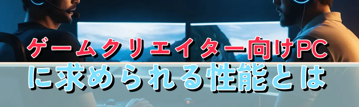 ゲームクリエイター向けPCに求められる性能とは