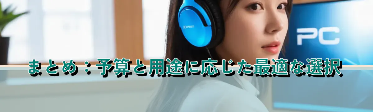 まとめ：予算と用途に応じた最適な選択