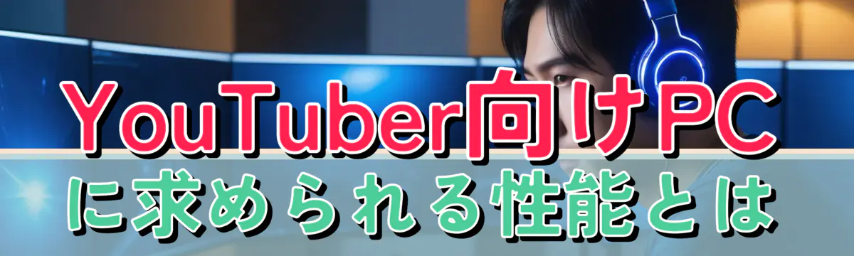 YouTuber向けPCに求められる性能とは