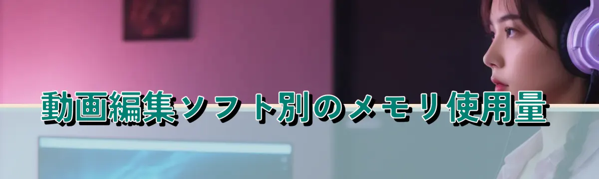動画編集ソフト別のメモリ使用量