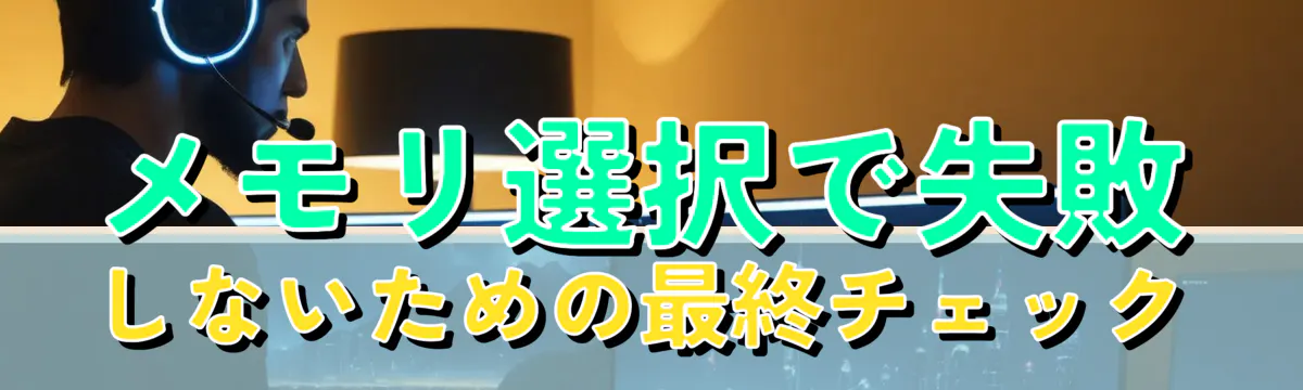 メモリ選択で失敗しないための最終チェック