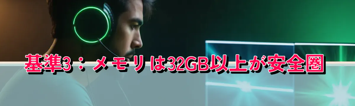 基準3:メモリは32GB以上が安全圏
