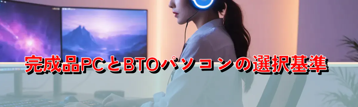 完成品PCとBTOパソコンの選択基準
