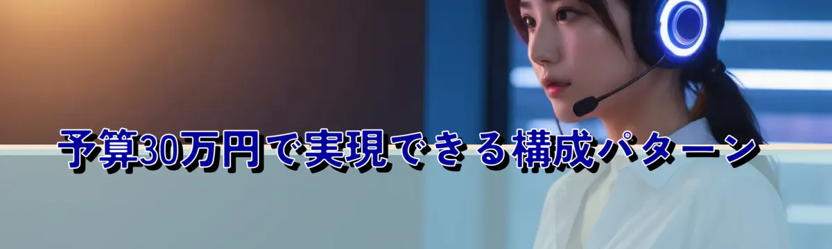 予算30万円で実現できる構成パターン