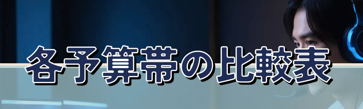 各予算帯の比較表